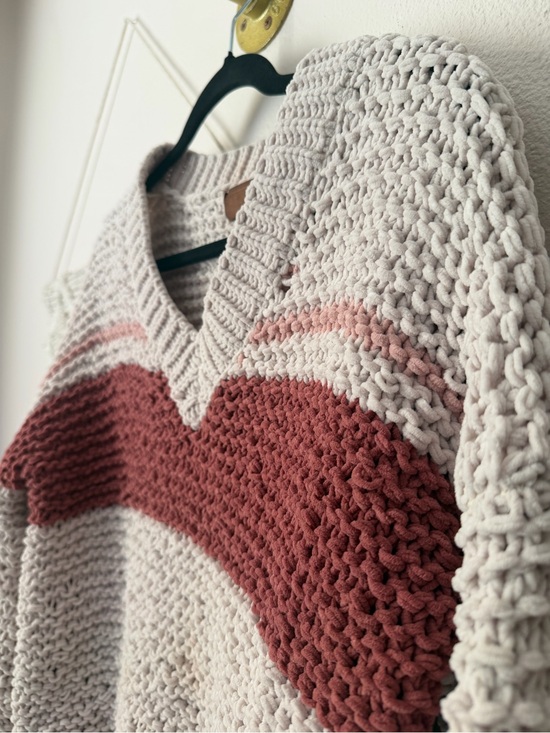 POL Sweaters - POL Women's V-neck Striped colorblock Knit Sweater